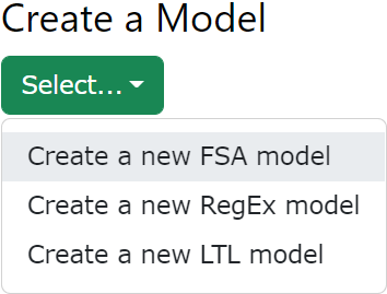 New FSA Model button
